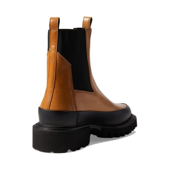 NWOB ALL SAINTS Harlee Tan Leather Chunky Chelsea Boots EU 40 US 10 Org $325 - Picture 3 of 13
